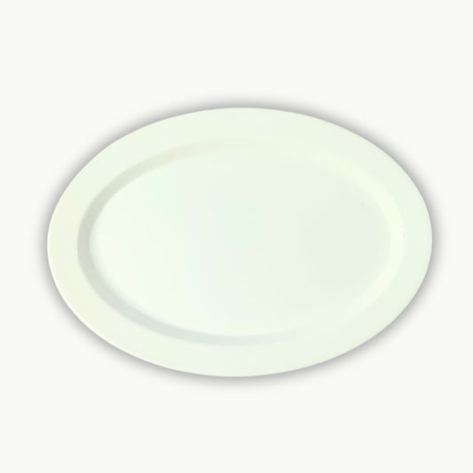durable unbreakable white melamine rice serving platter DineLux