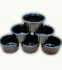 Black melamine double glazed dip ramekins for sauces and chutney