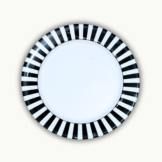 Elegant black and white piano printed melamine plate design