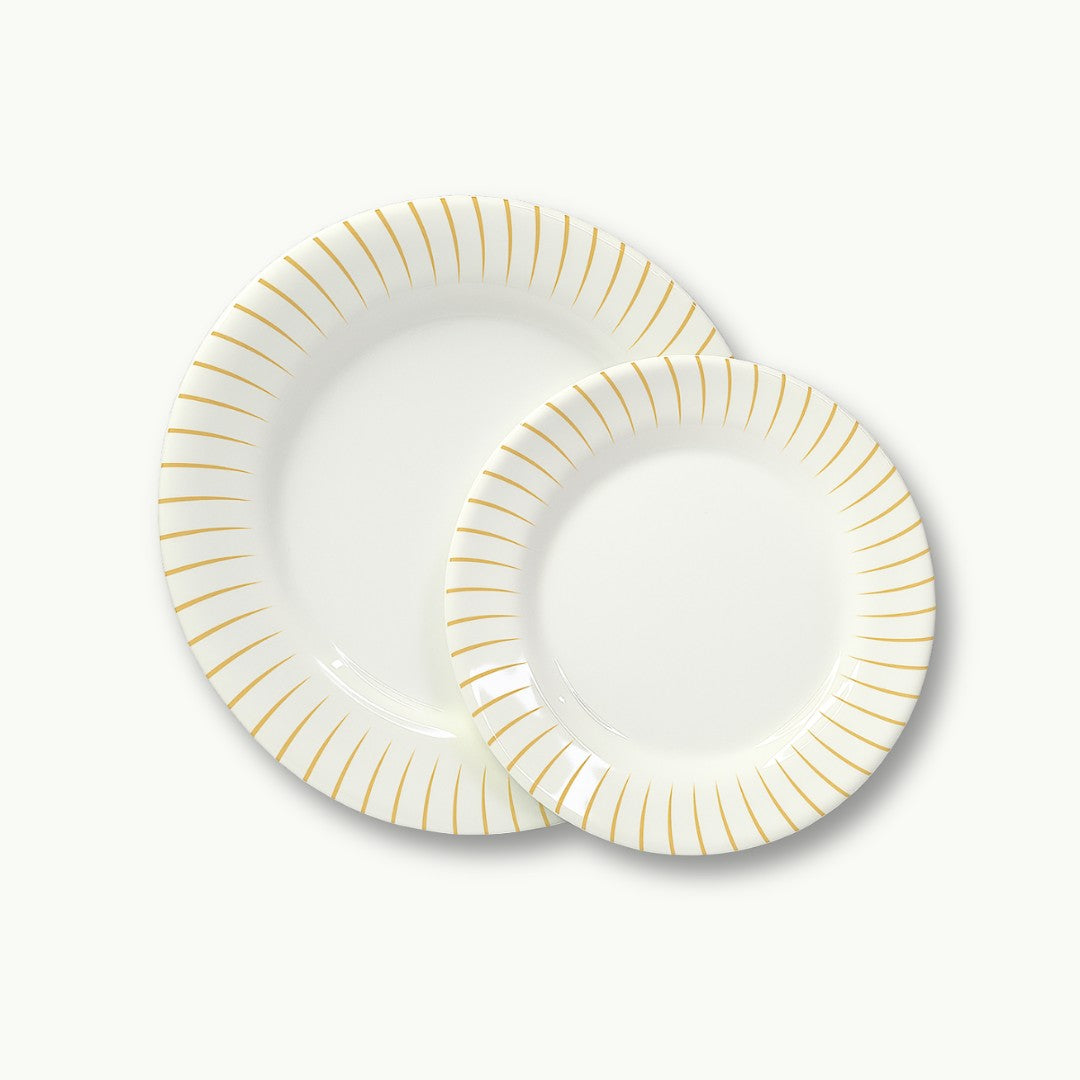 Golden Lining Border Printed Plate By DineLux