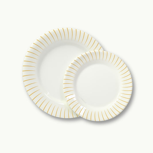 Golden Lining Border Printed Plate By DineLux