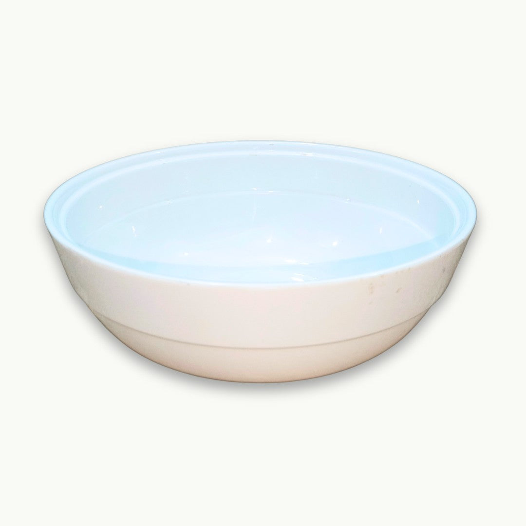 White melamine double glazed serving bowl for dining table