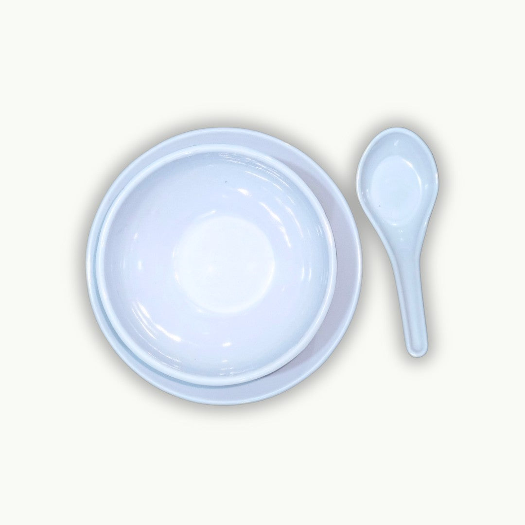 high quality white melamine soup set by DineLux
