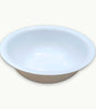 Unbreakable DineLux white melamine double glazed serving bowl.