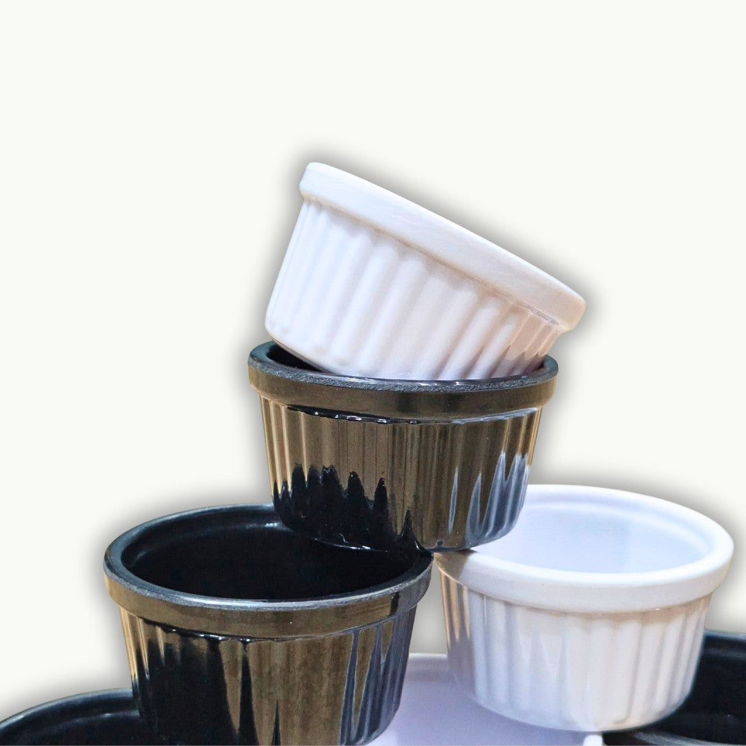 Melamine double glazed dip sauce ramekins for chutney serving