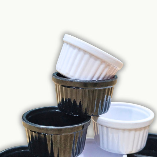 Melamine double glazed dip sauce ramekins for chutney serving
