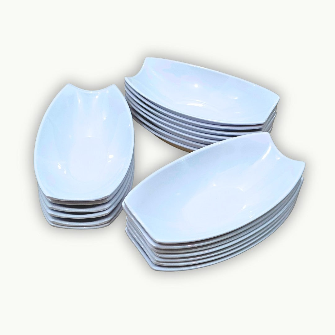 Pack of three unbreakable melamine pasta serving bowls