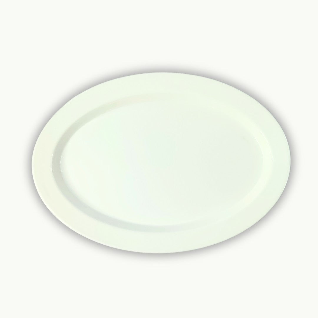 durable unbreakable white melamine rice serving platter DineLux