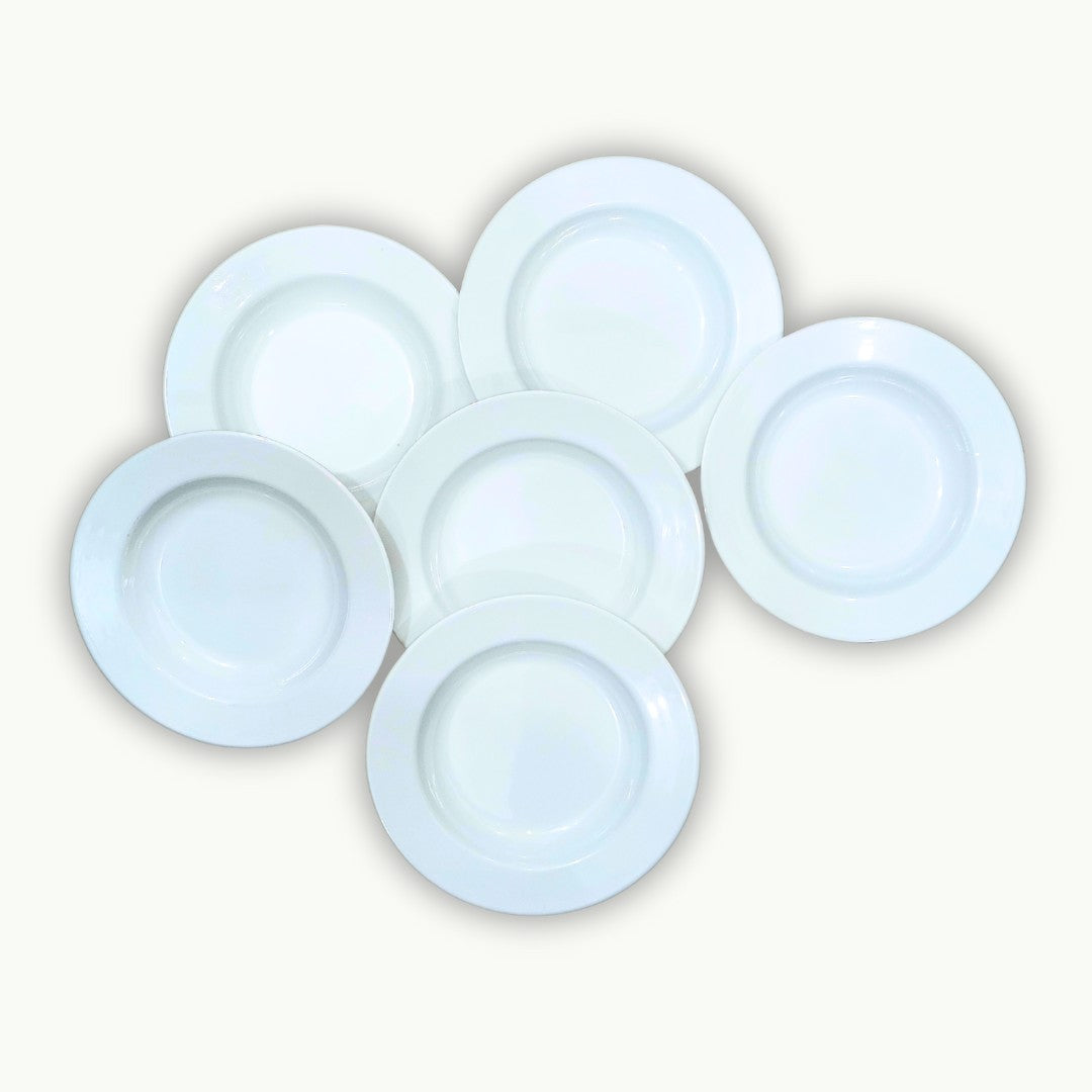 white double glazed deep plate perfect for gravy and meals