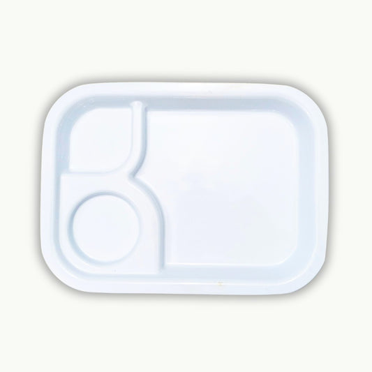 DineLux white melamine burger serving tray for fast food