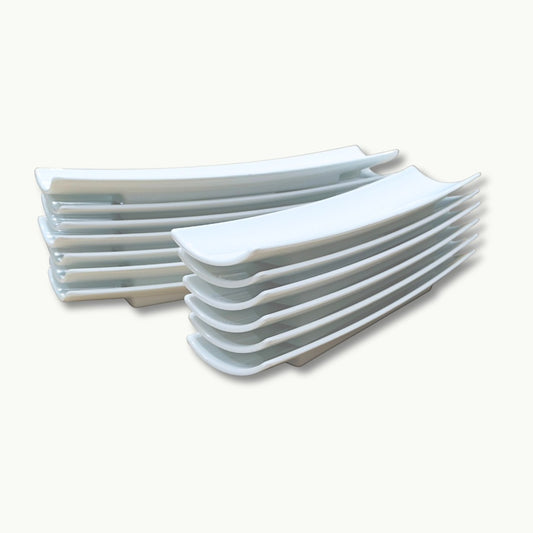 White melamine kabab serving tray for salad and snacks.