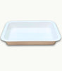 DineLux white melamine large rectangular serving container platter