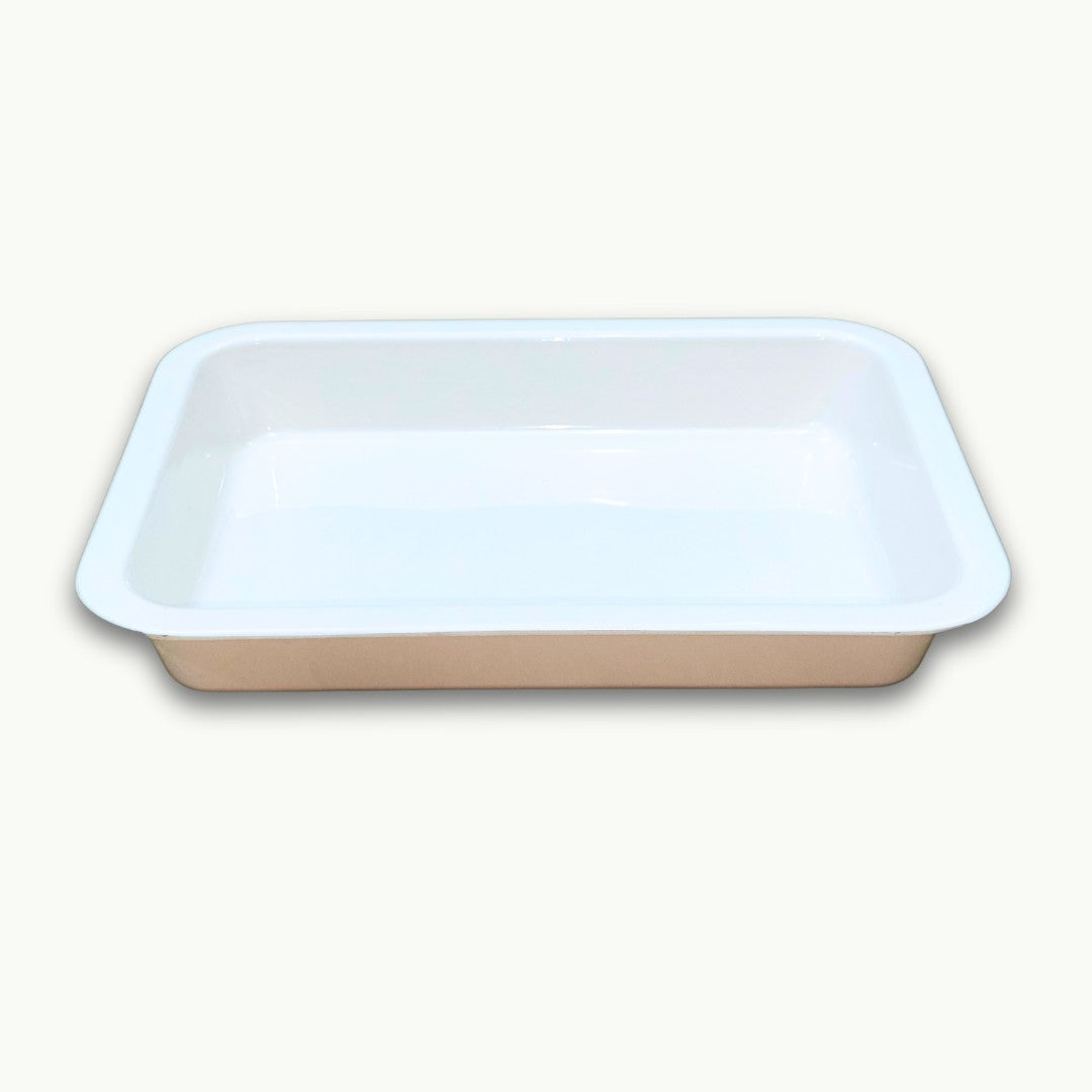 DineLux white melamine large rectangular serving container platter
