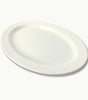 DineLux white melamine oval rice serving dish double glazed