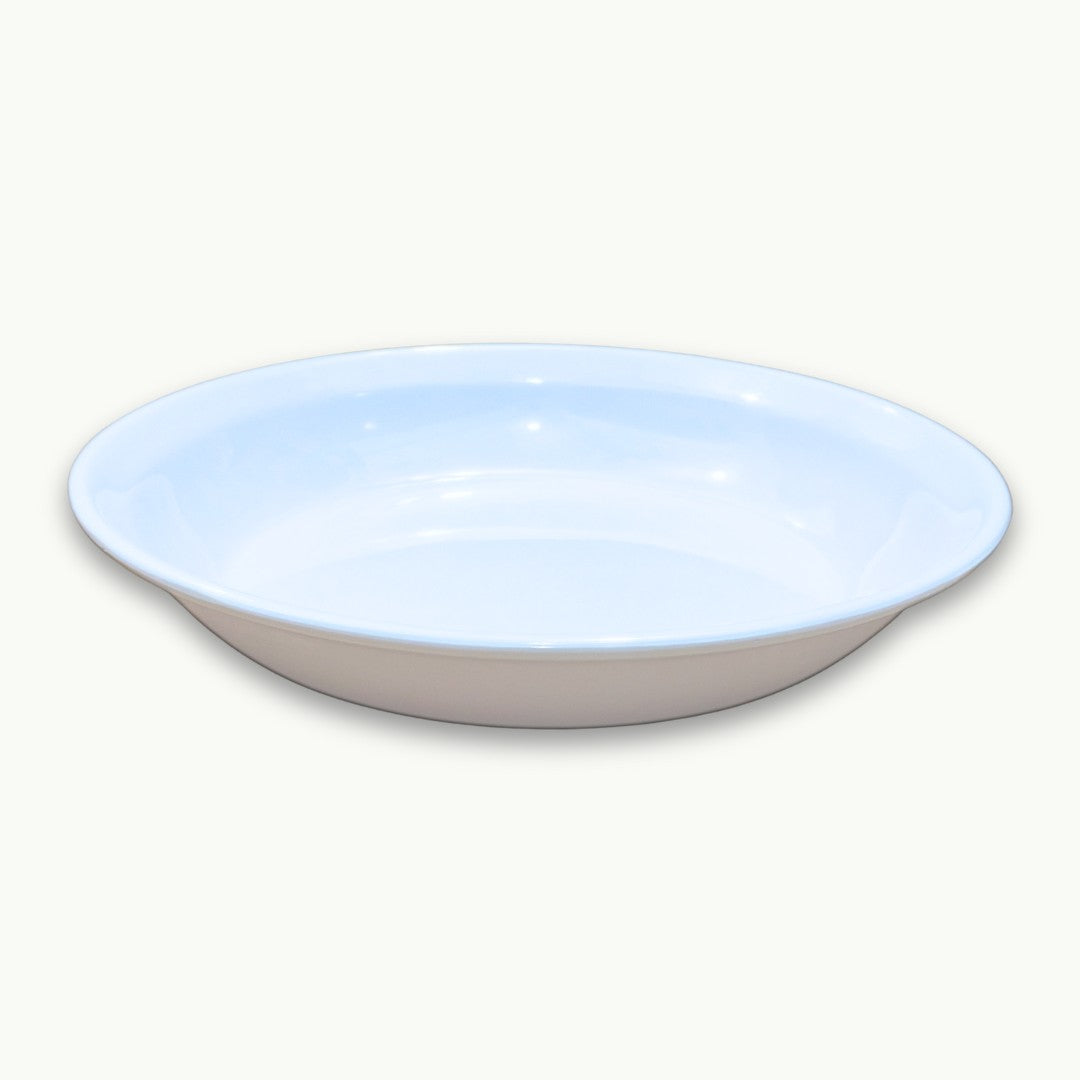 DineLux white melamine 14 inch round serving thaal platter
