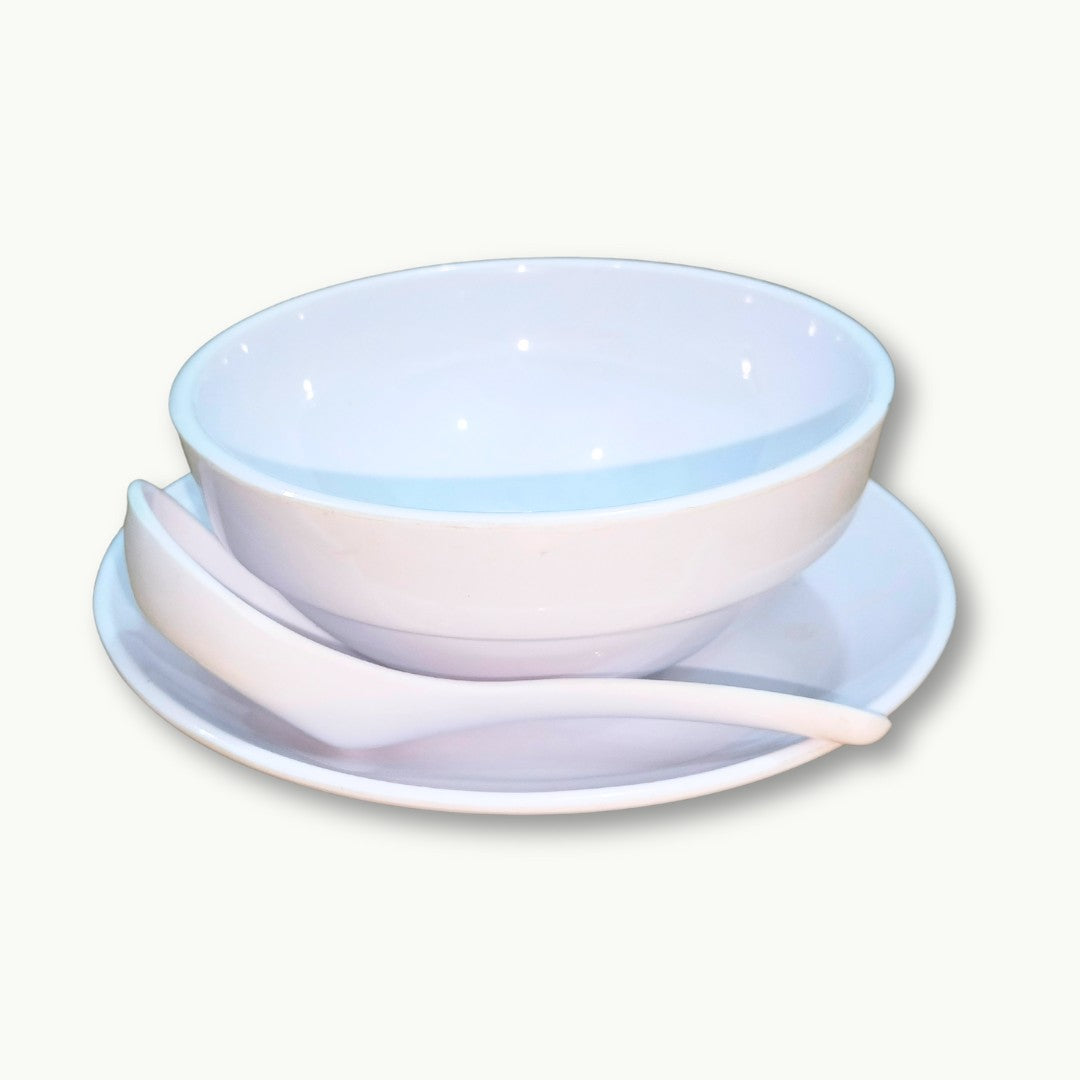 stylish white melamine soup bowl from DineLux collection