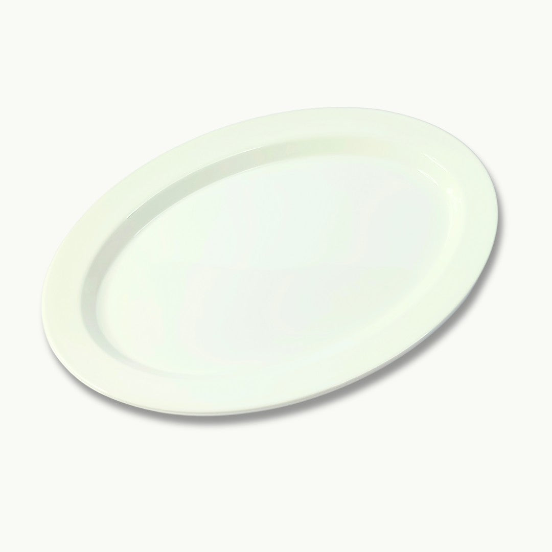 premium DineLux white oval rice serving dish made in Pakistan